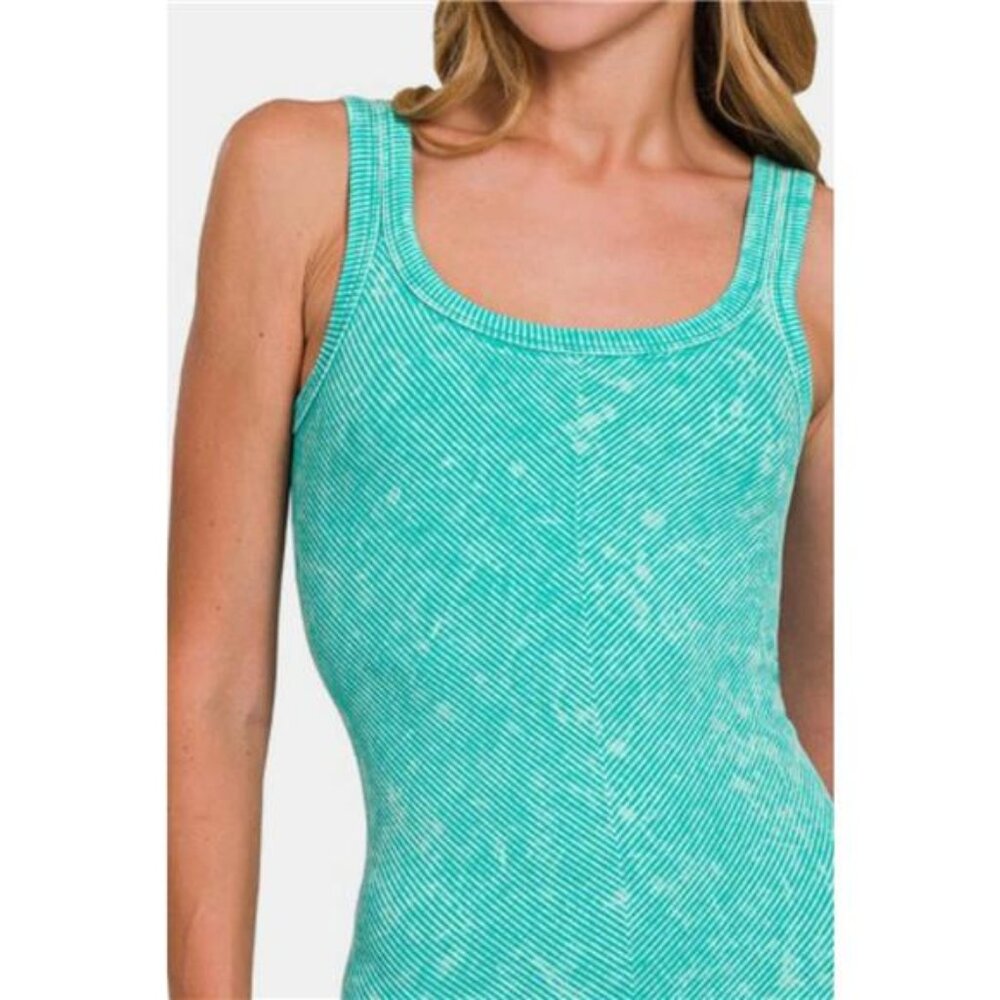 Zenana Ribbed Scoop Neck‎ Tank - Picture 3 of 3